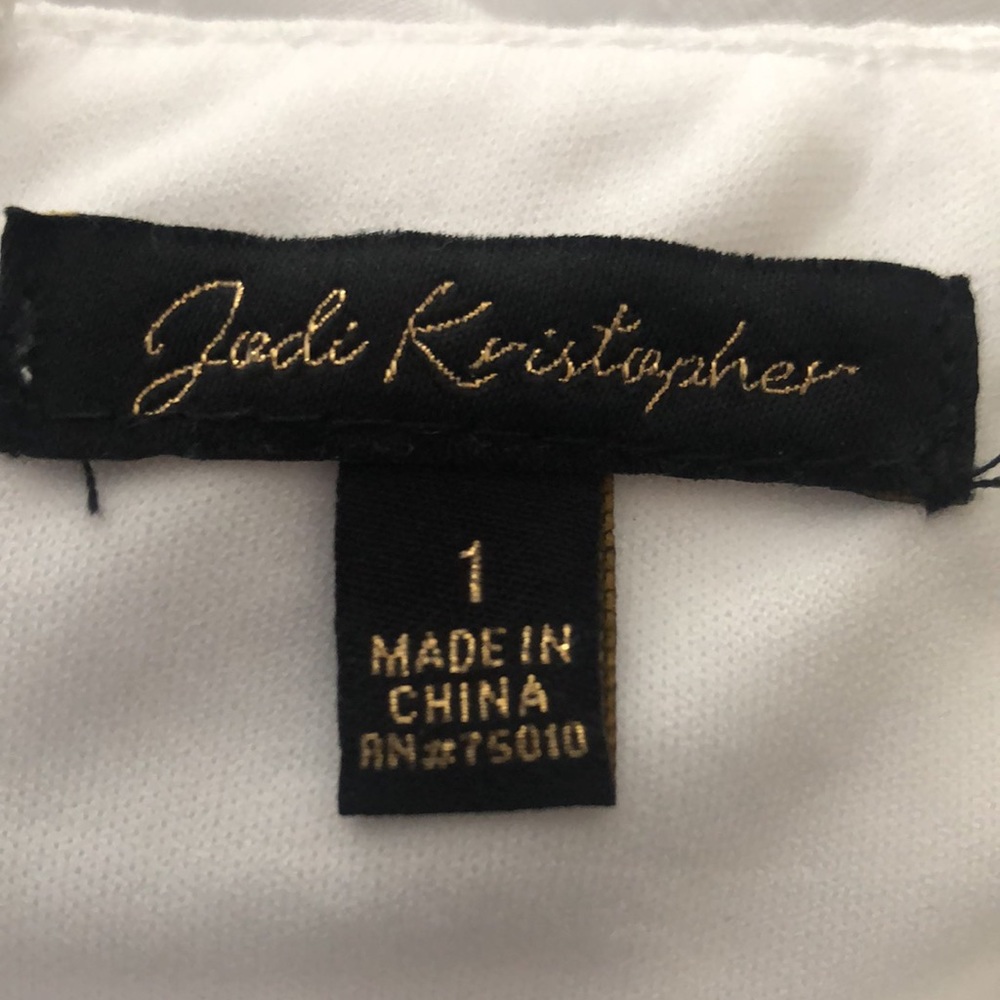 Jodi Kristopher White Ruffle Bottom Spaghetti Strap Open Back Dress size 1 - Picture 12 of 15